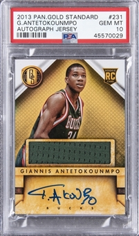 2013-14 Panini Gold Standard Autographed Jersey #231 Giannis Antetokounmpo Signed Patch Rookie Card - PSA GEM MT 10